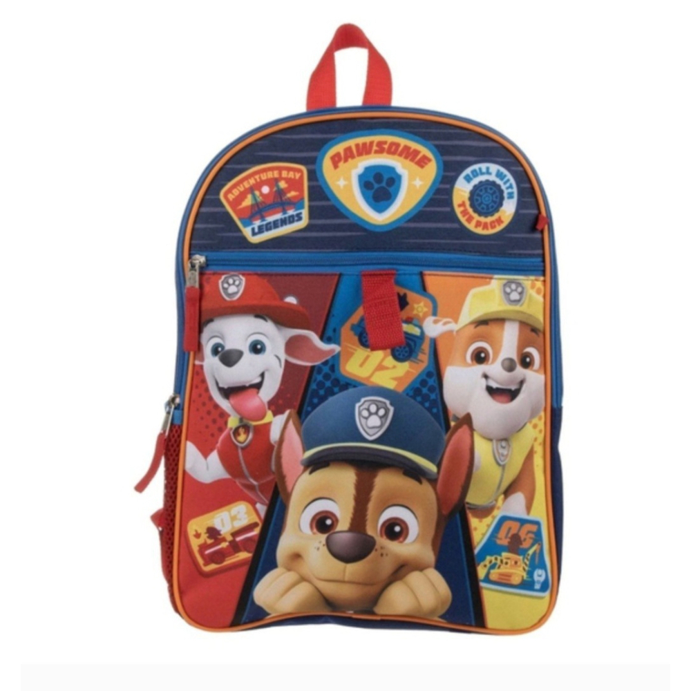Paw Patrol Backpack Set 5 Piece 16" Backpack Lunchbox Case Keychain Carabiner - Picture 5 of 13